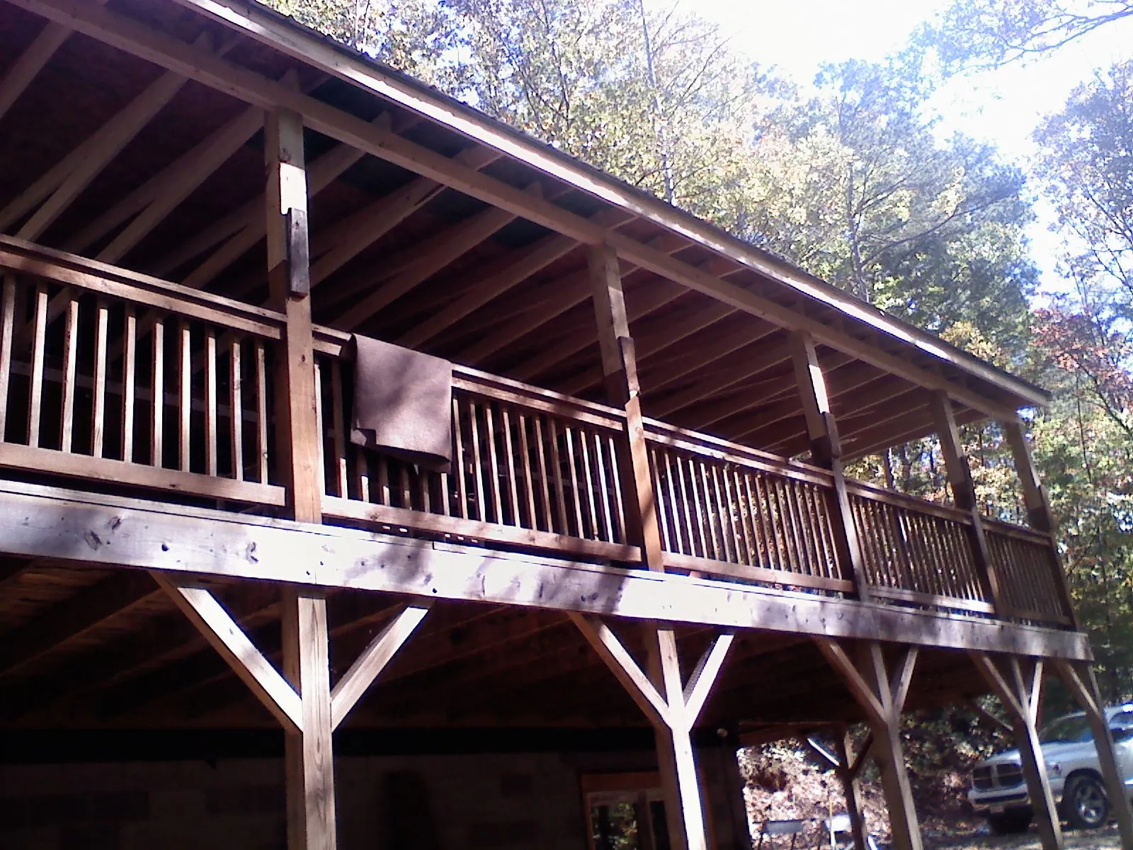 Timber framing under a new elevated porch and deck — Roof Leak Repair in New Port Richey by Roofing Brothers